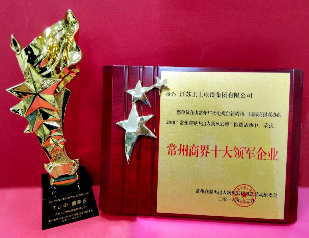 2018年12月6日，丁山華董事長榮獲“常州商界十大領軍人物”